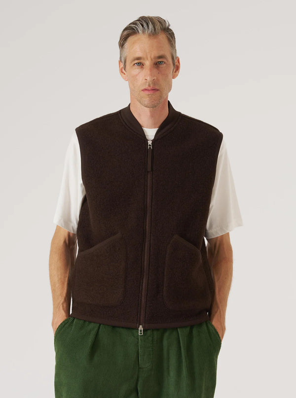 Zip Waistcoat Wool Fleece