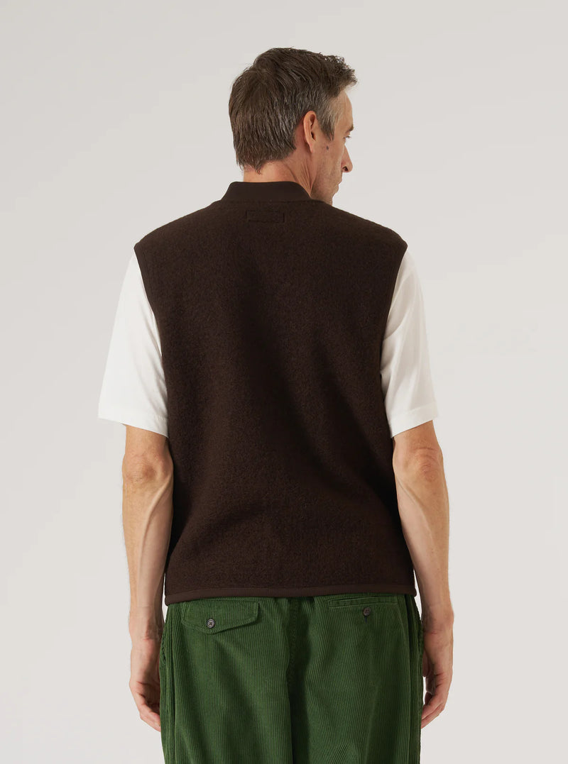 Zip Waistcoat Wool Fleece