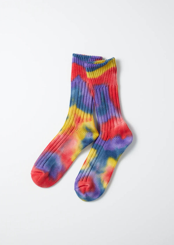 Chunky Ribbed Crew Socks"Tie Dye"