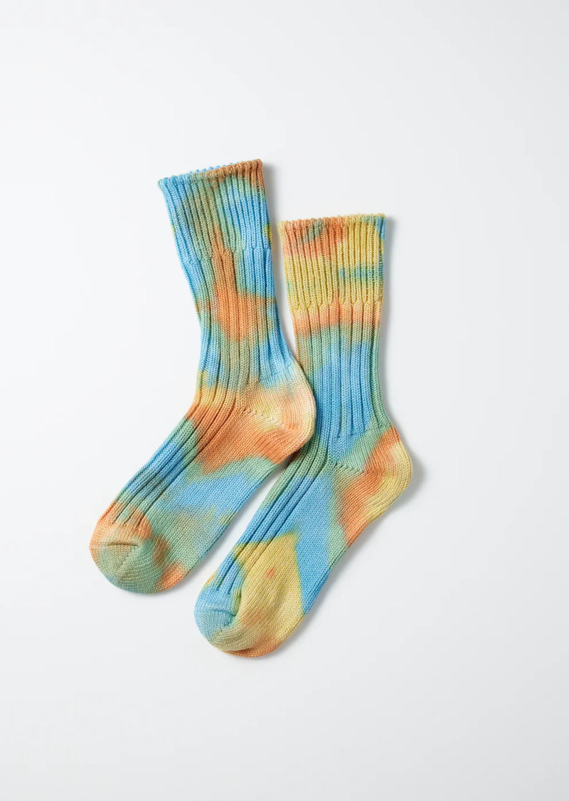 Chunky Ribbed Crew Socks"Tie Dye"