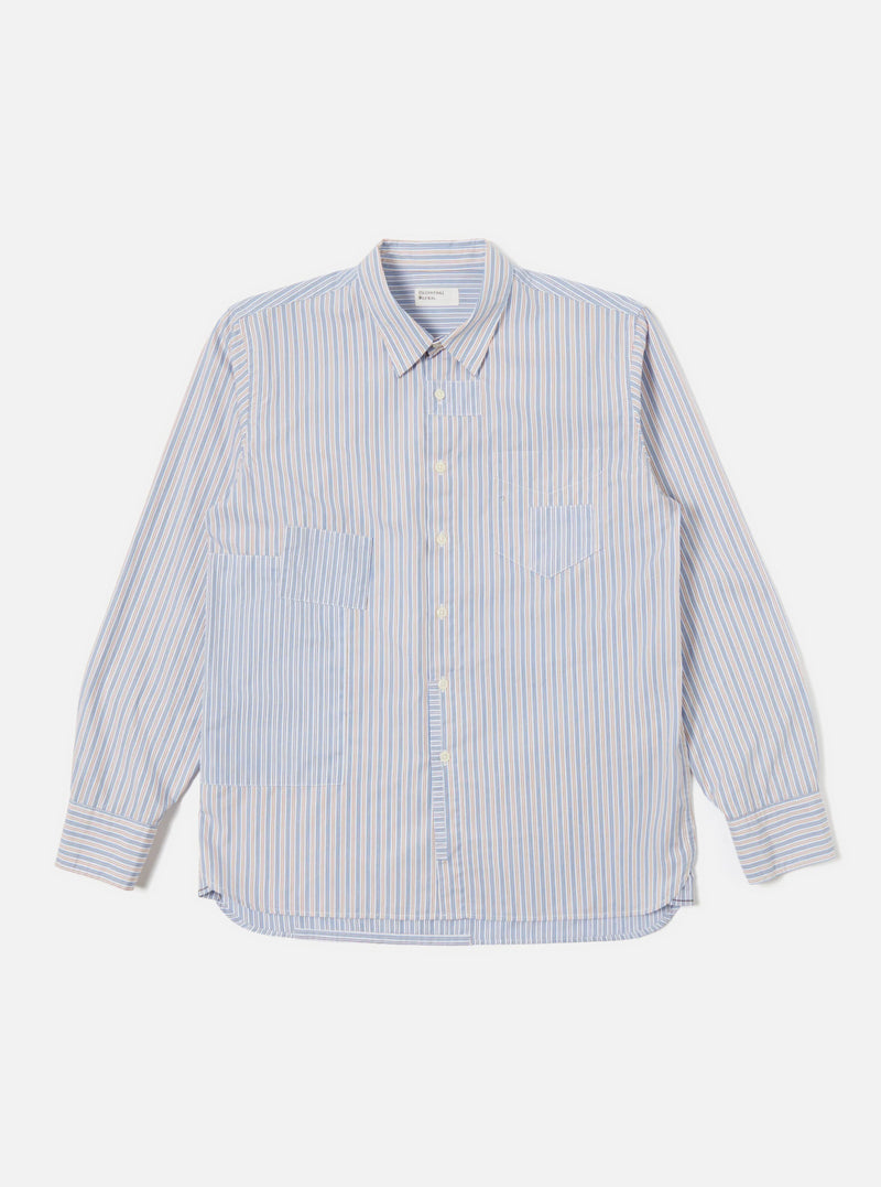 Patched Shirt Busy Stripe Cotton