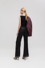 Pantalone flare in paillettes