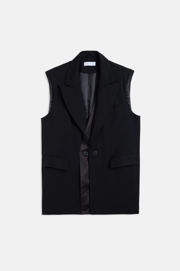 Maxi gilet in gabardina