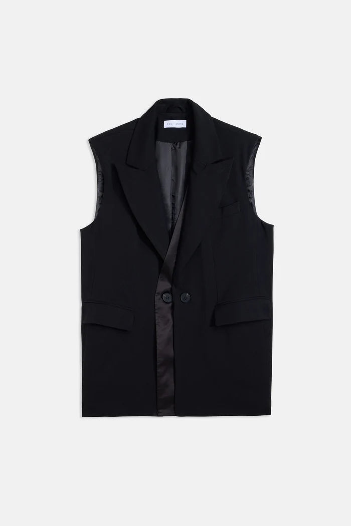 Maxi gilet in gabardina