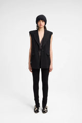 Maxi gilet in gabardina