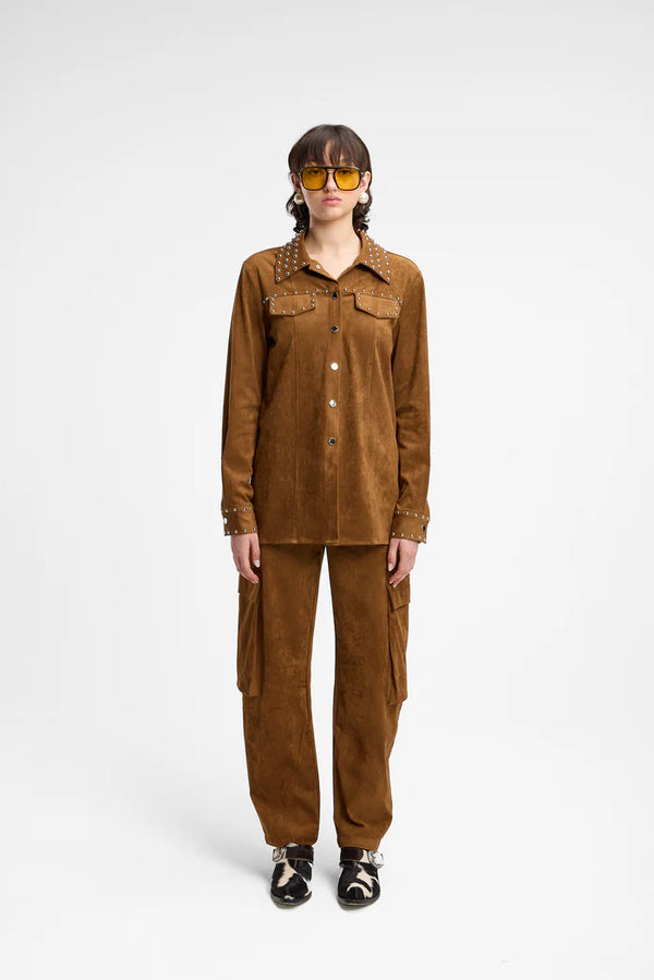 Pantalone baloon in alcantara