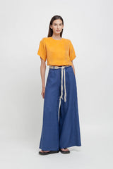 Pantalone wide in lino