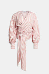 Blusa in popeline rigato