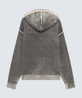 Felpa spray in maglia di cotone con cappuccio e zip.