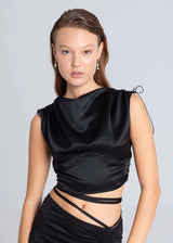 Satin Cropped Shirt