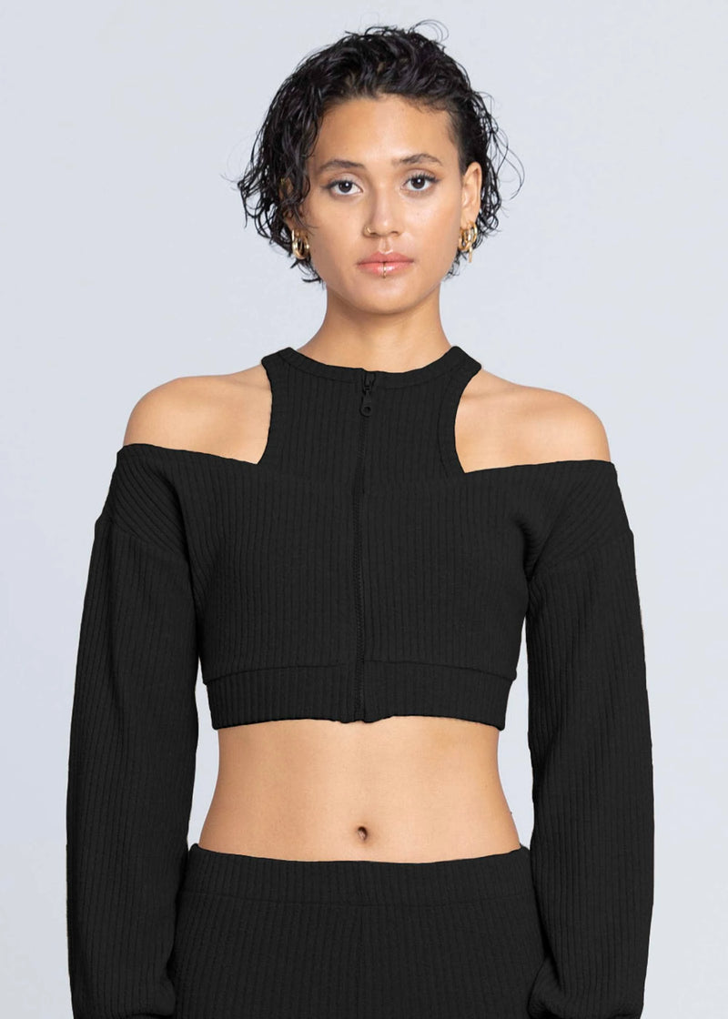Brushed Ribbed Layered Top